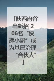陕西府谷出新招 206名“快递小哥”成为基层治理“合伙人”